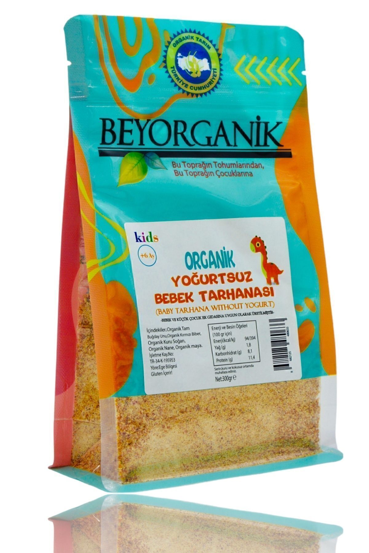 BEYORGANİK Organik Yoğurtsuz Bebek Tarhanası Vegan 300gr 6ay