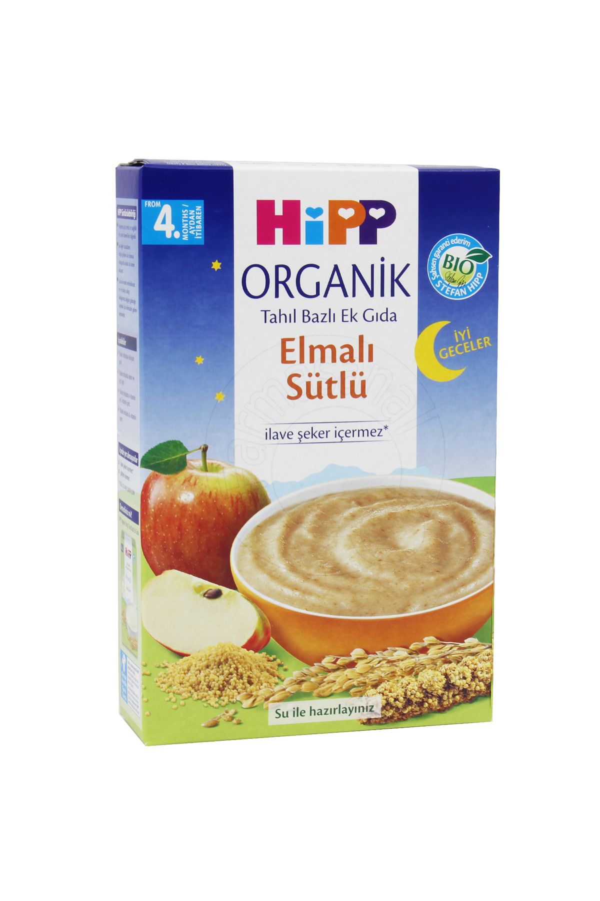 Hipp Organik Iyi Geceler Elmalı Sütlü 4 Ay Kaşık Maması 250 gr