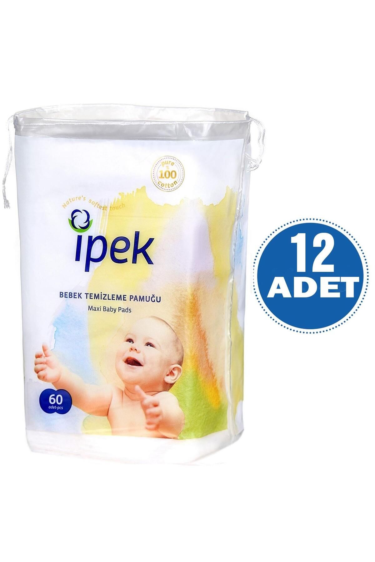 İpek İpek Maxi 60 Lı Bebek Temizleme Pamuğu 12 Paket