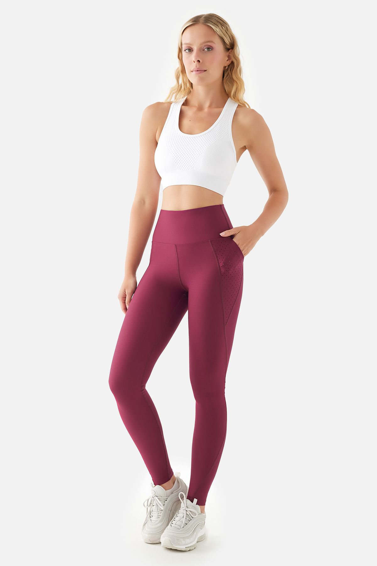 Superstacy-Peggy High Waist Mesh Pocket Cherry Sports Leggings 2