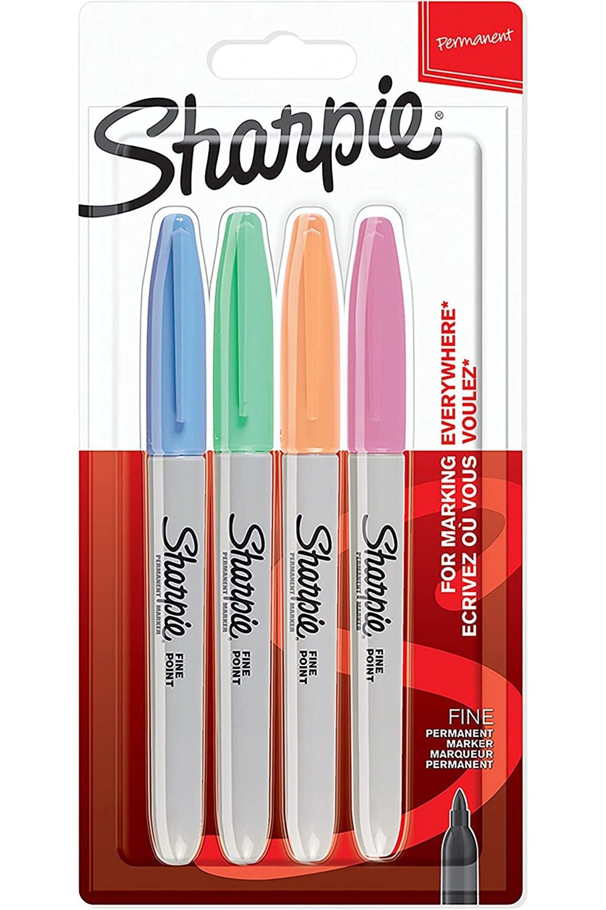 Sharpie Fine 4'lü Yuvarlak Uç Permanent Markör Pastel Renkler Set / 2065402