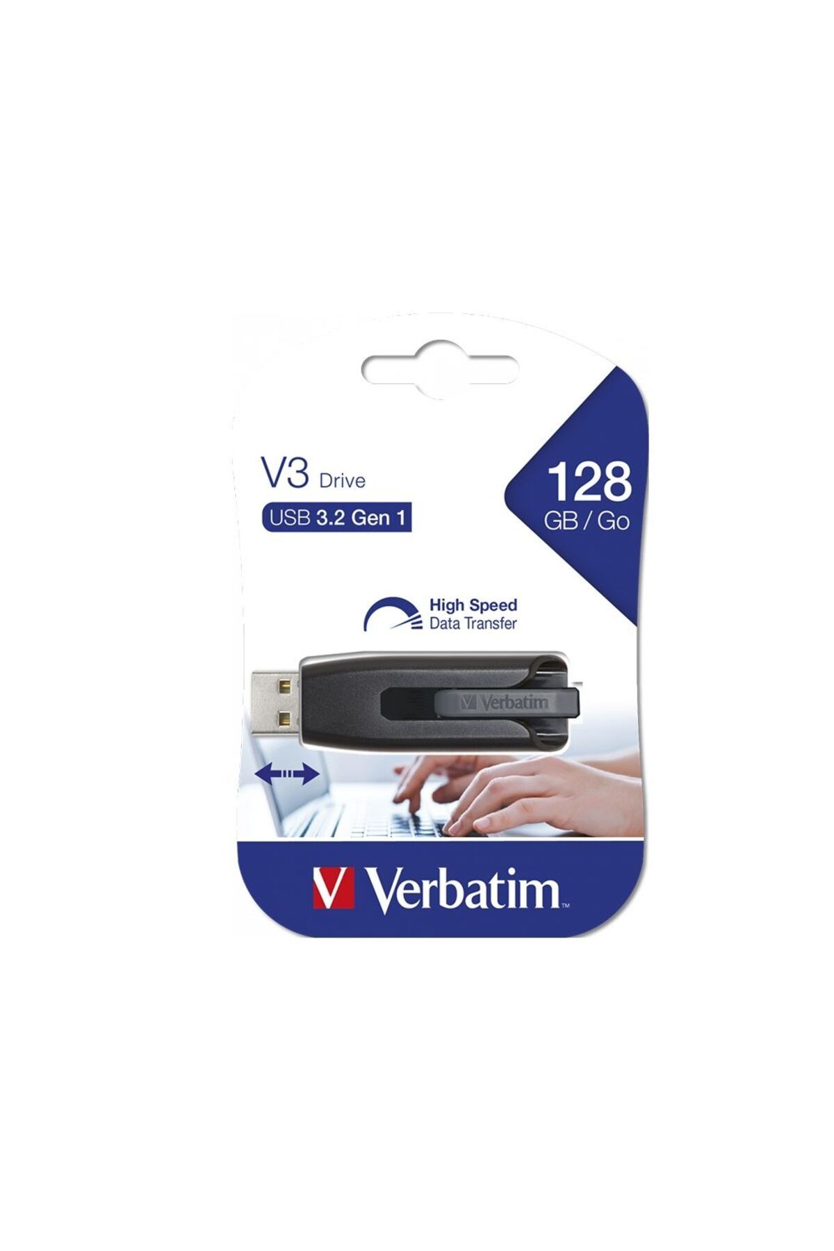 Verbatim-Verbatim 128 Gb USB 3.2 V3 Drive Sliding Memory 3