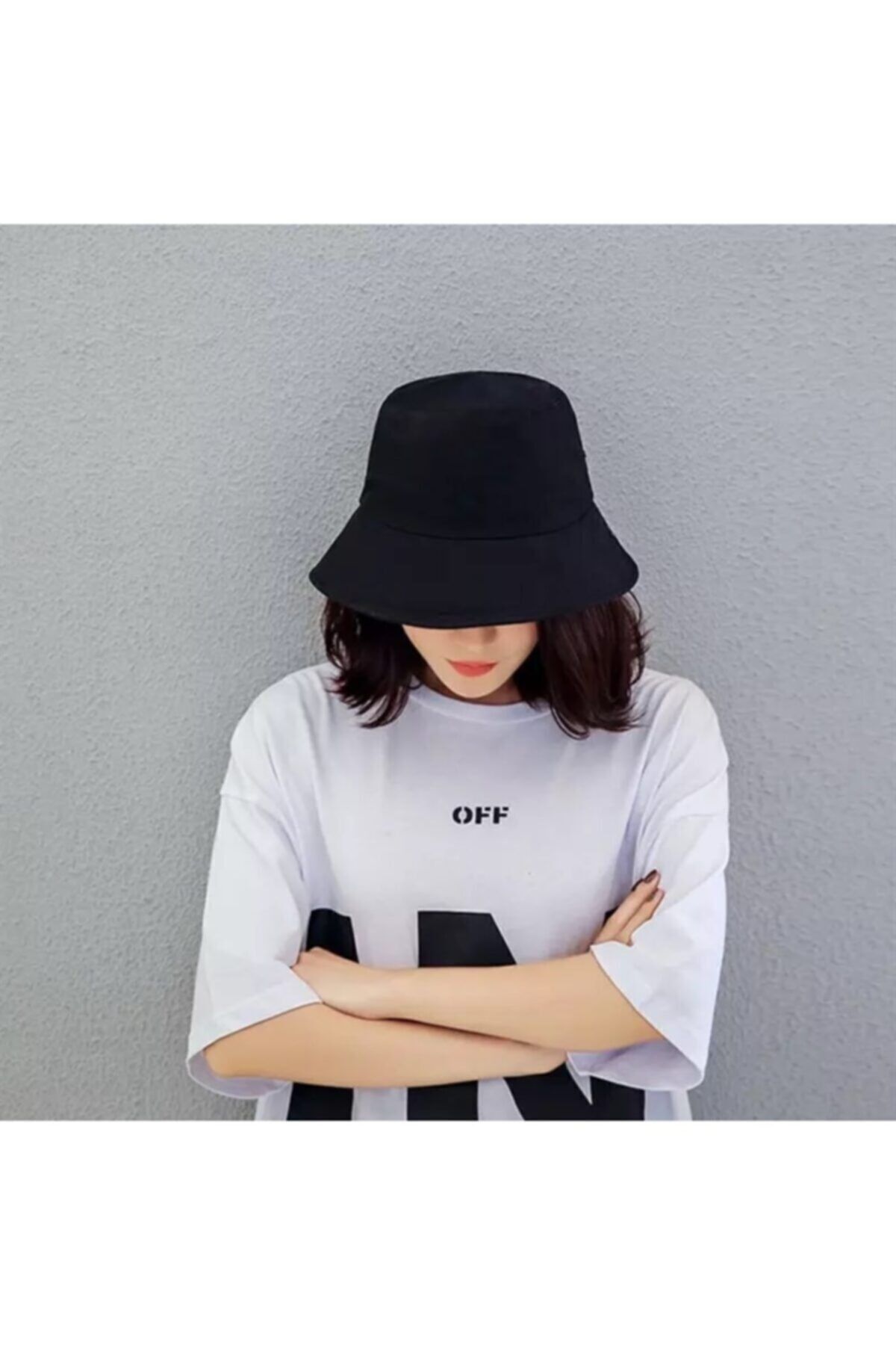 Belifanti Collection Düz Siyah Kova Şapka Balıkçı Şapka Bucket Hat görsel 2