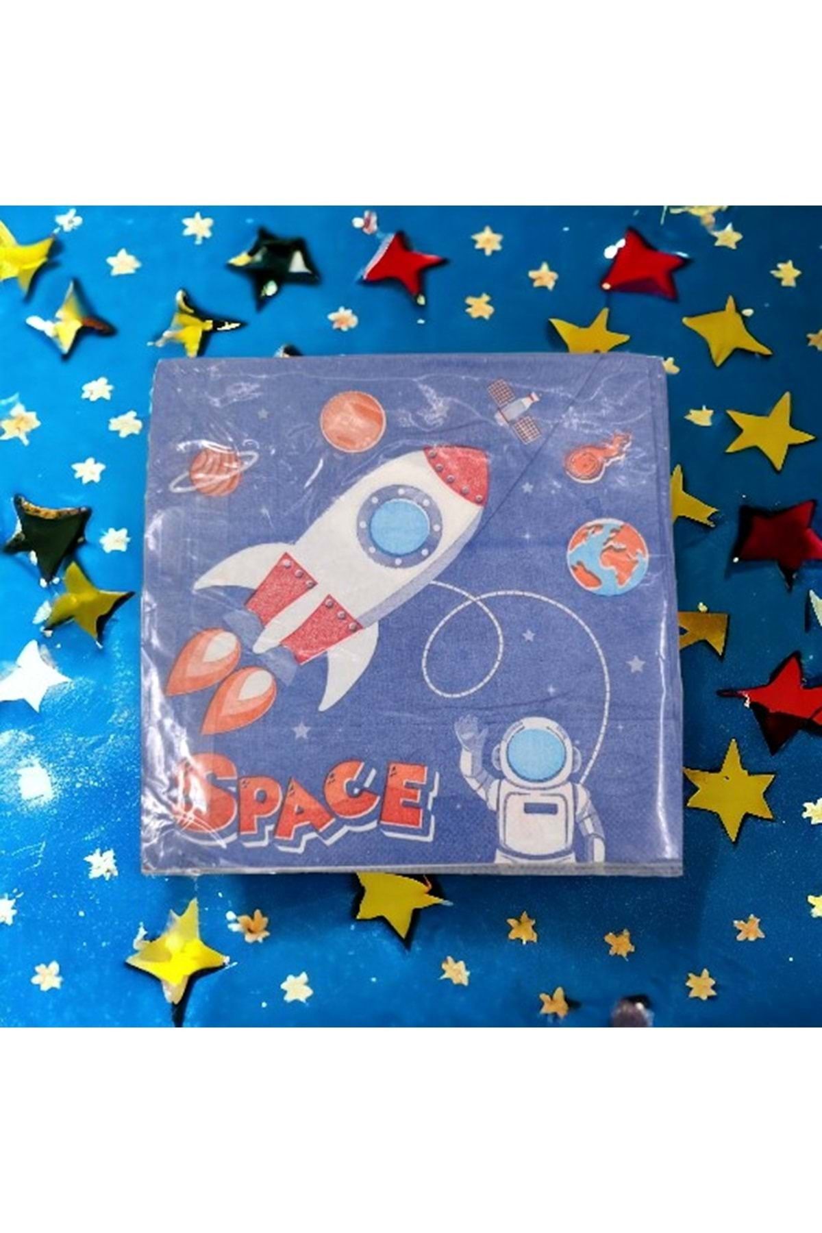 TURKUAZ PARTY-Paper Napkin 33x33 cm - 20 Pieces - Space Theme - 33x33 cm 3