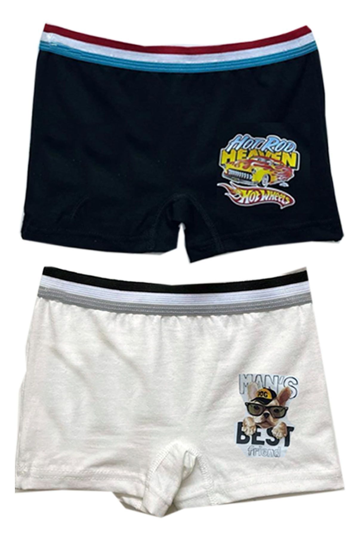 Belifanti Collection Erkek Çocuk Pamuklu 6'lı Beyaz Atlet 6'lı Karışık Renk Boxer 12 Parça Set fotoğrafı 2 (önizleme)