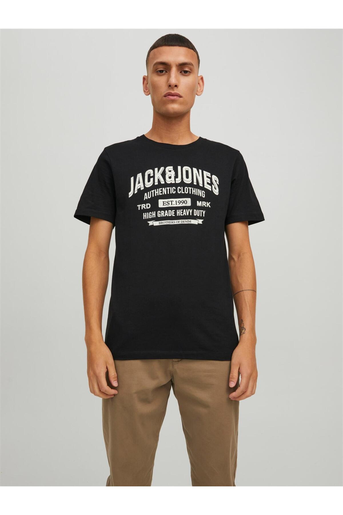 تی‌شرت یقه گرد JJEJEANS سایز ۲۲/۲۳ مشکی جک اند جونز تی شرت Jack & Jones