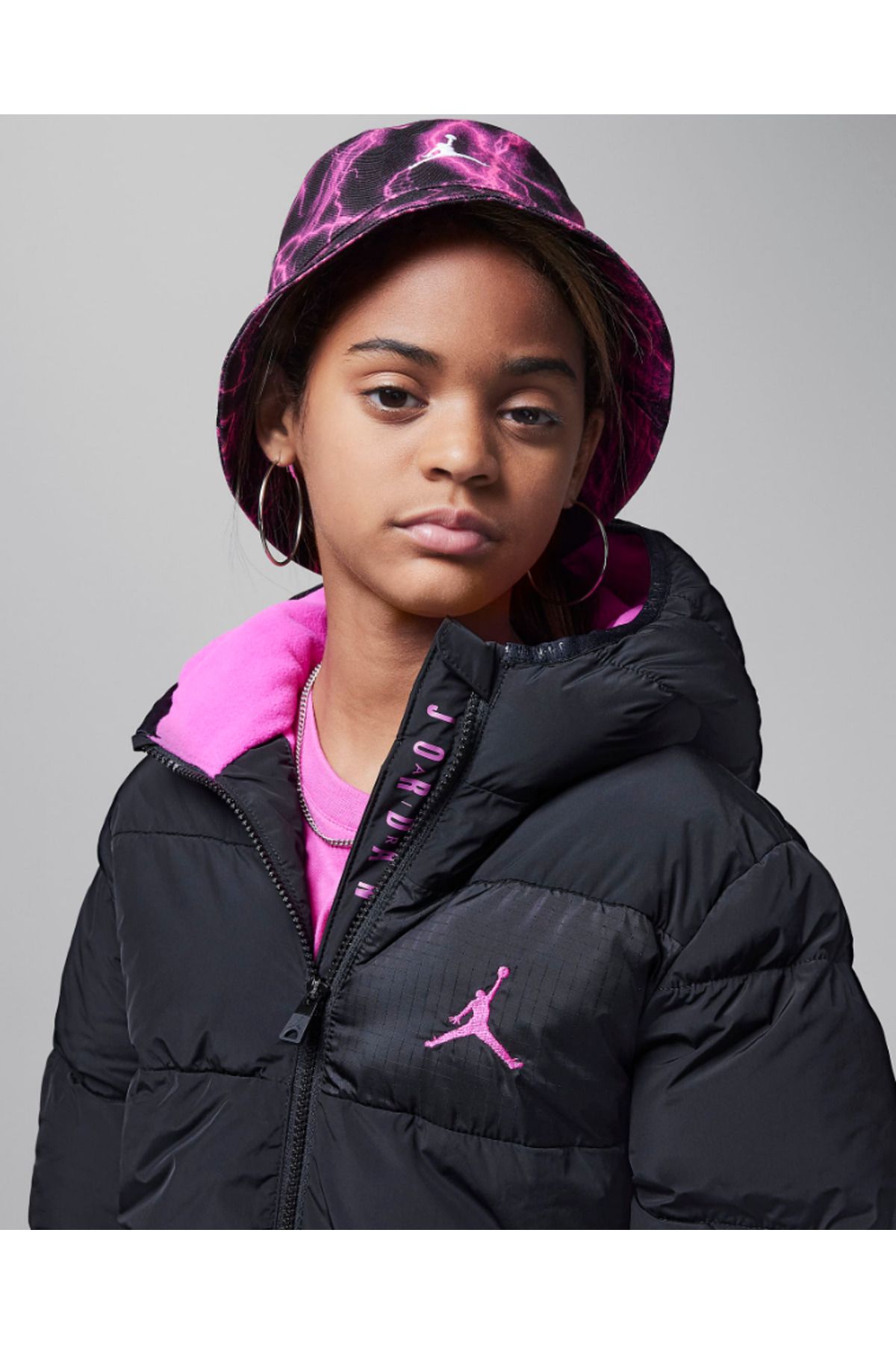 Nike-Jordan Essentail Midweight Puffer Girl's Coat 45D195-023 3