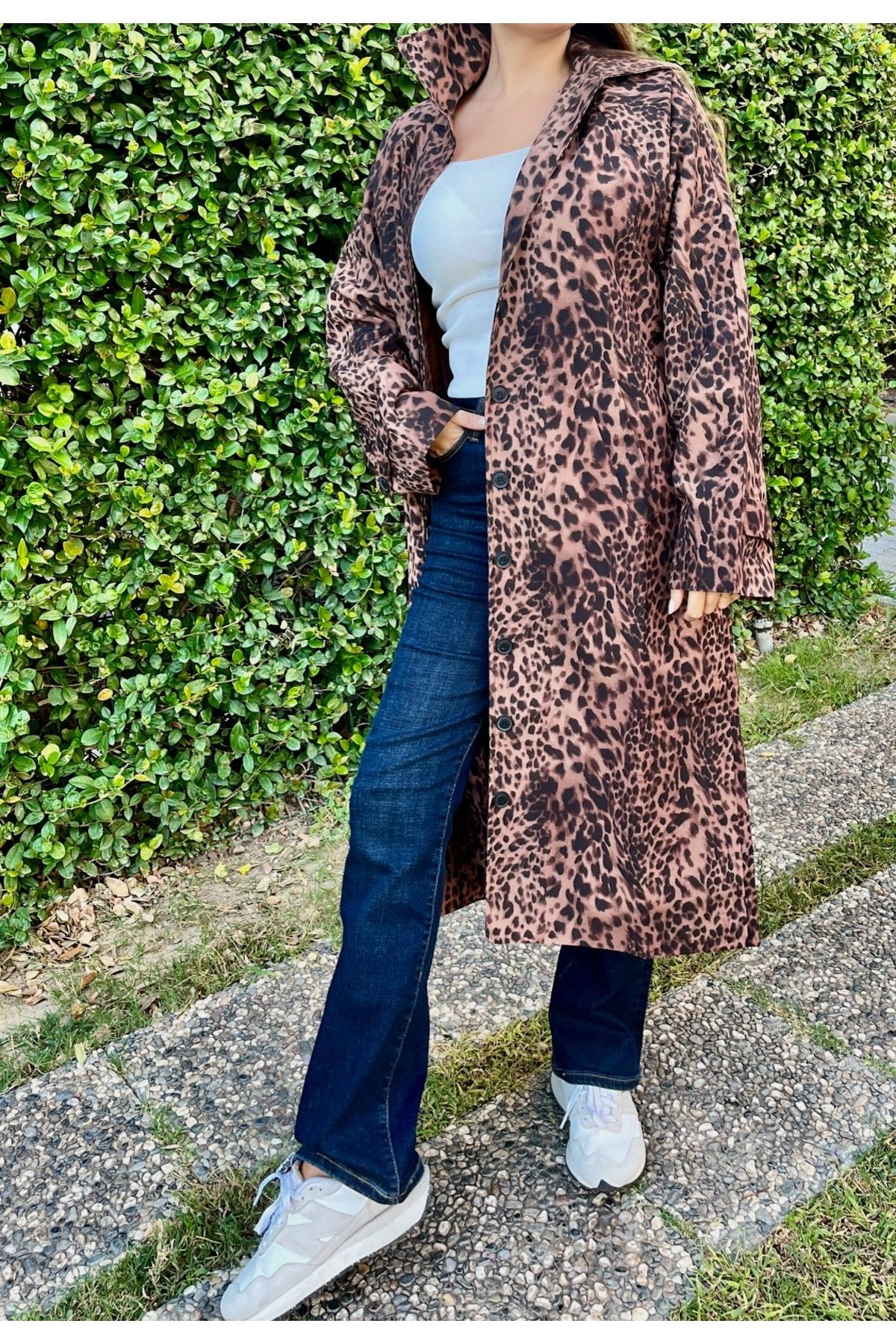 Hats N Beyond-Leopard Trench Coat 2