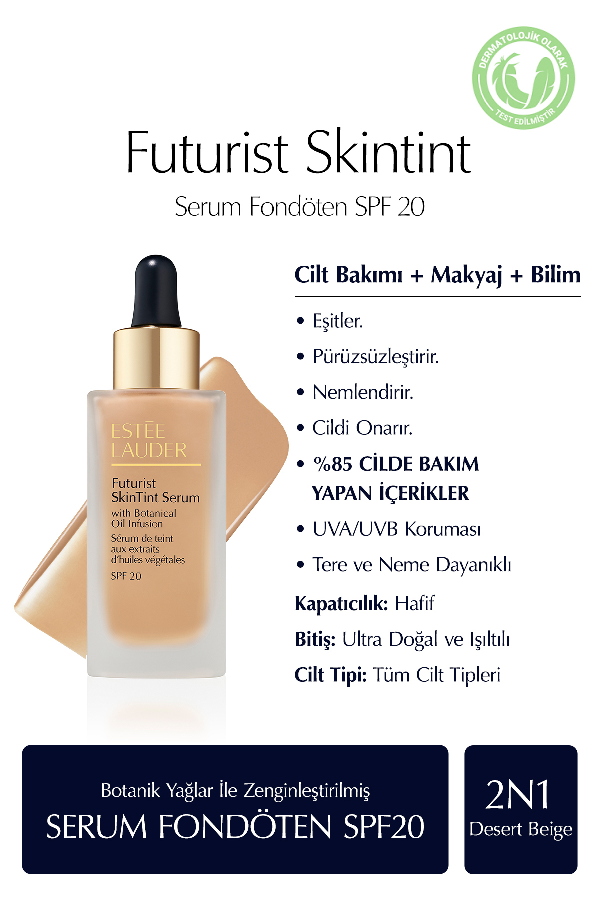 کرم پودر سرم فیوچریست اسکین تینت 30 میلی لیتر - SPF20 سایه: 2N1 بژ صحرایی — بژ e.p.ğ.a.v.21