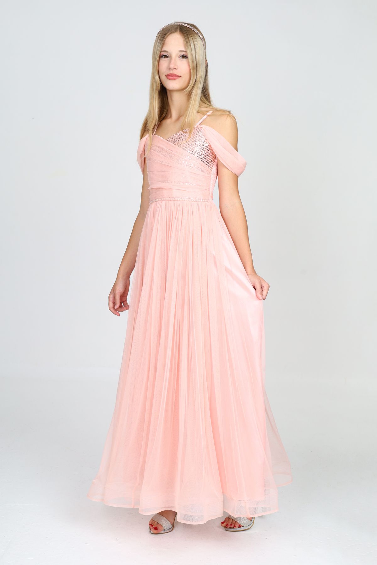 Asortik Kids-Girls Long Dress - for Wedding and Birthday, 9-13 Years 5