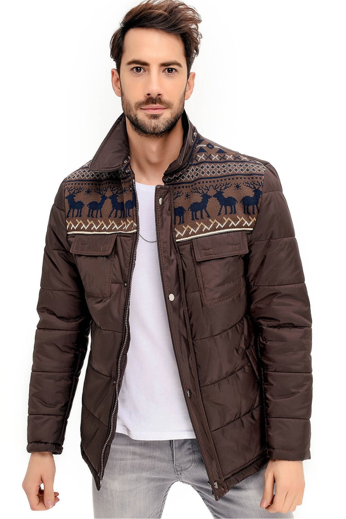 Dewberry Erkek Kaban Kahve K7125 — قهوهای K7125 DEWBERRY COAT