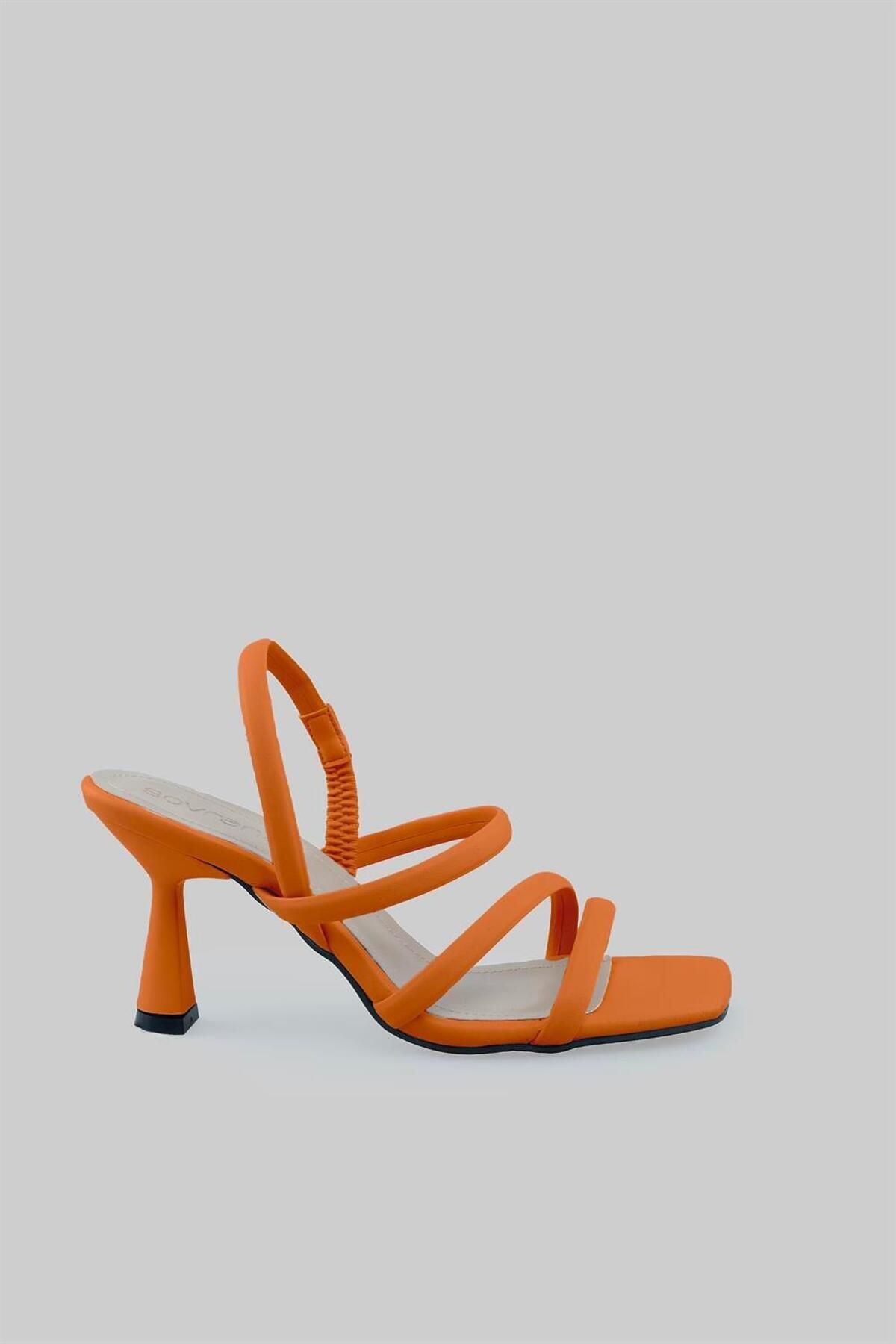 sovrana-Band Detailed Heeled Shoes Orange 3