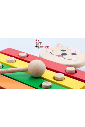 Geppettoys Oyuncak Ksilofon Kedi Ahşap Müzik Aleti