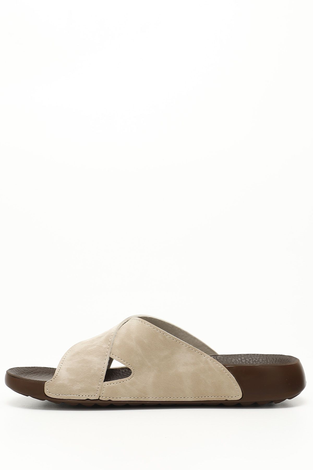 GÖNDERİ(R)-BEIGE Cross-Strapped Men's Slippers 34063 4