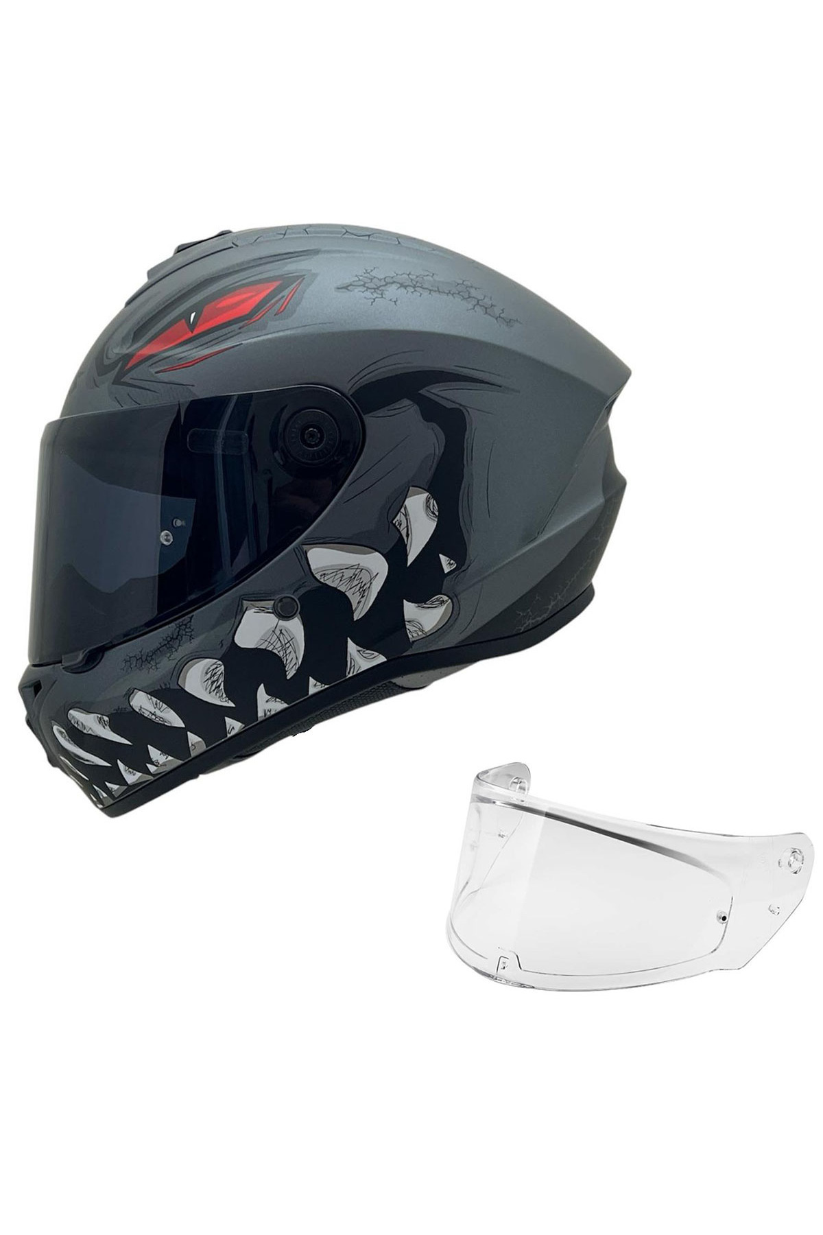 Axxis DRAKEN S PUMPKİN MAT YELLOW DESENLİ MOTOSİKLET KASKI ÇİFT