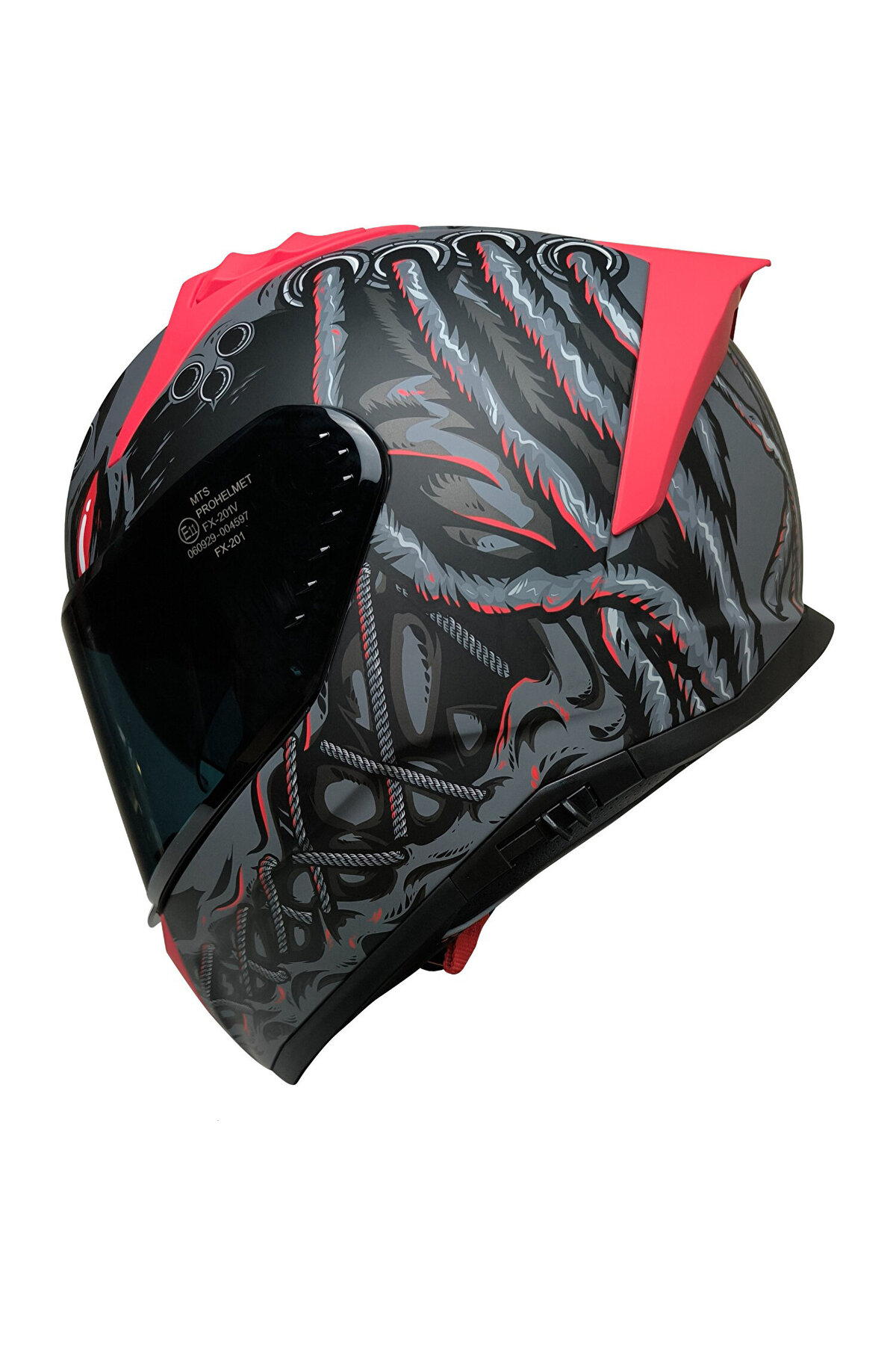 Genel Markalar Mts M-801 Kapalı Kask Güneş Vizörlü Dreka Gri