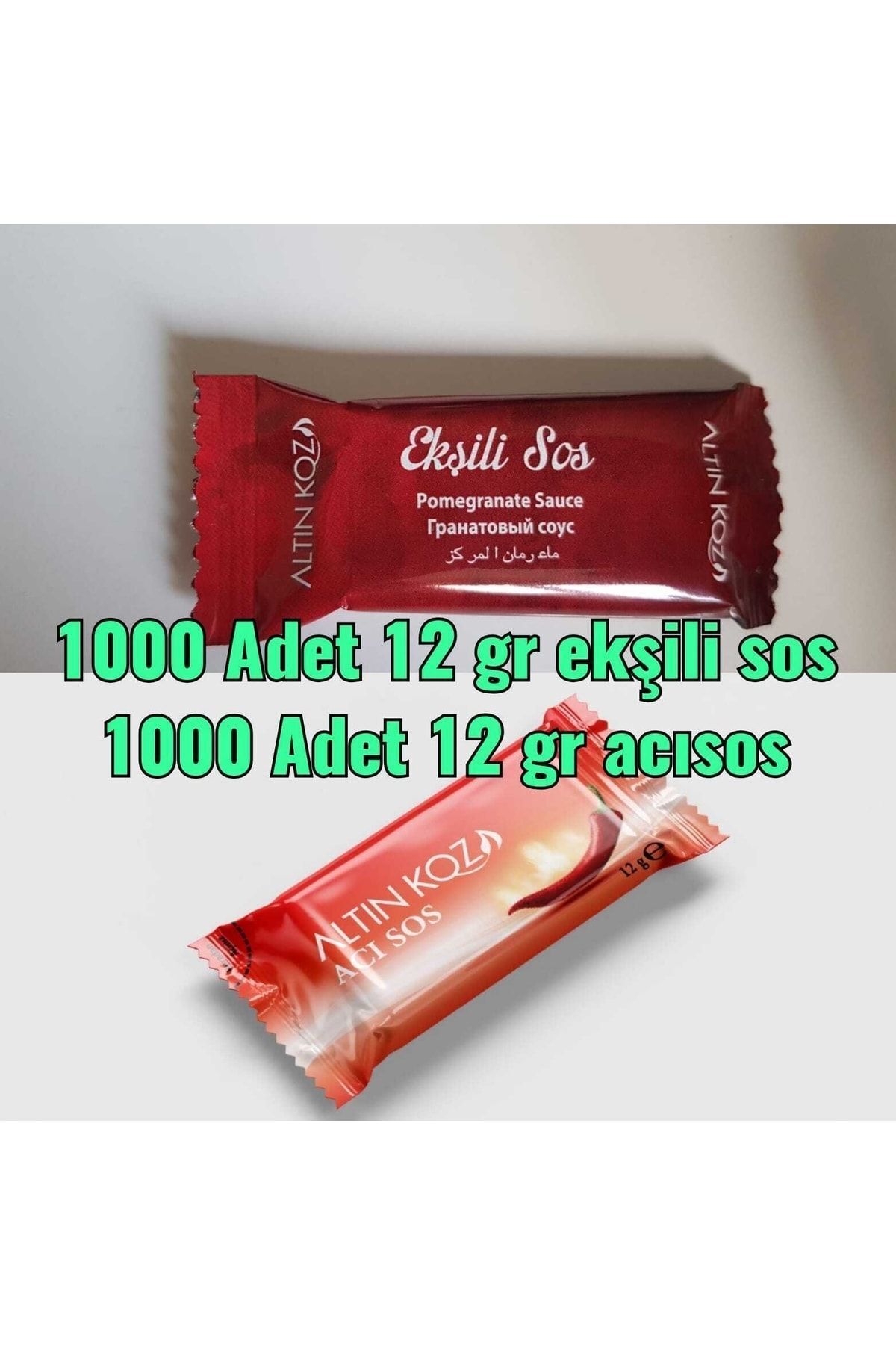 Altınkoza 12g Tek Kullanımlık Çiğköfte Sosları(1000 X 12 G ACISOS & 1000 X 12 G ACILI EKŞİMTRAK SOS)