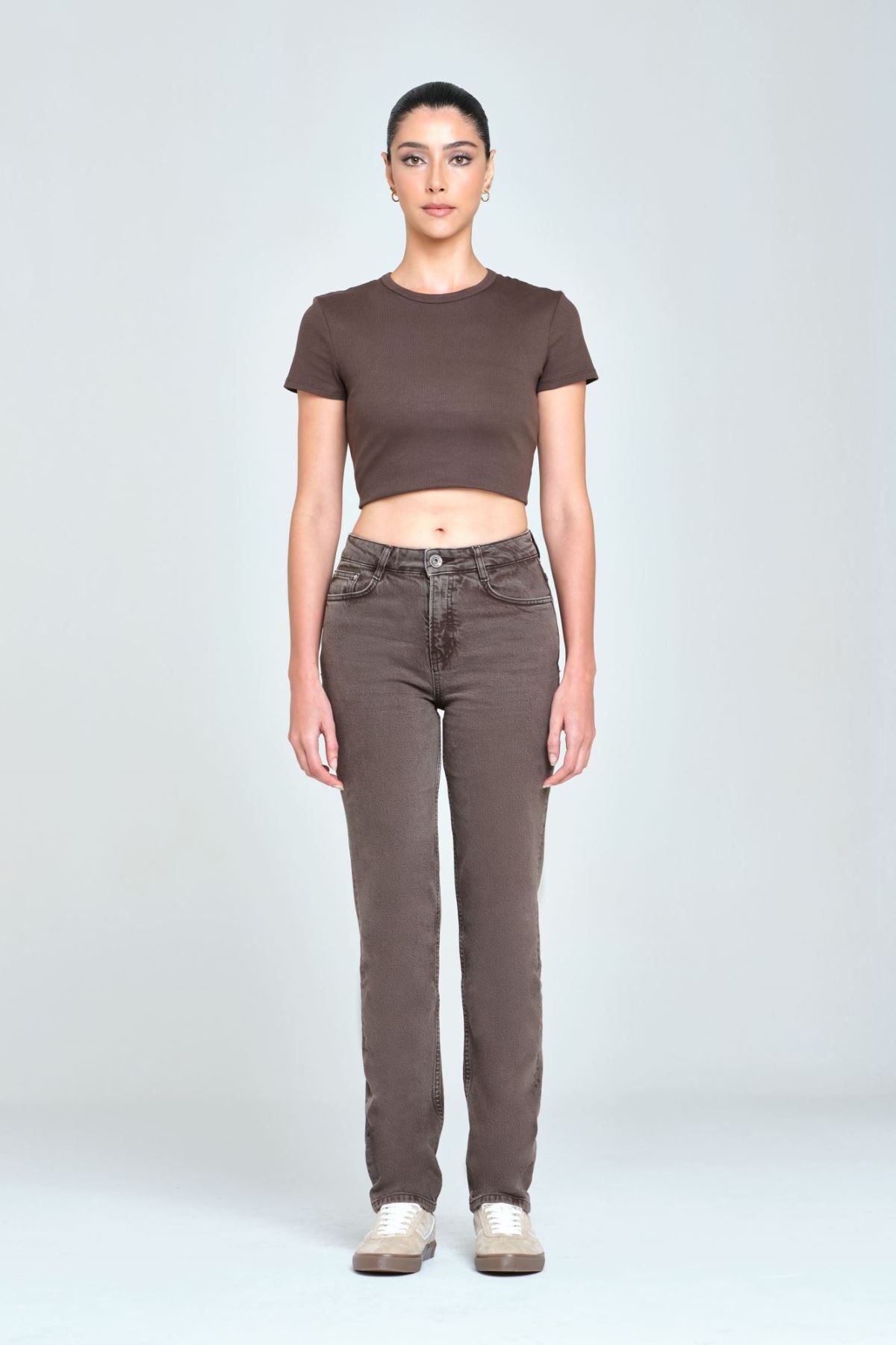 SEAL BROWN STRAIGHT WOMEN 'S JEANS