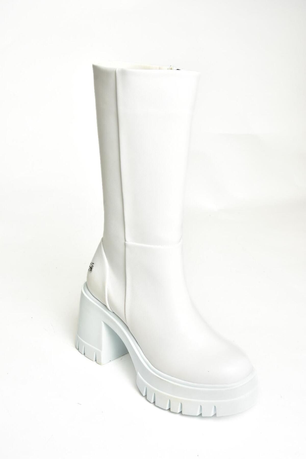Fox Shoes-Weißer dicker Absatz - T 973790109   Damenstiefel 6
