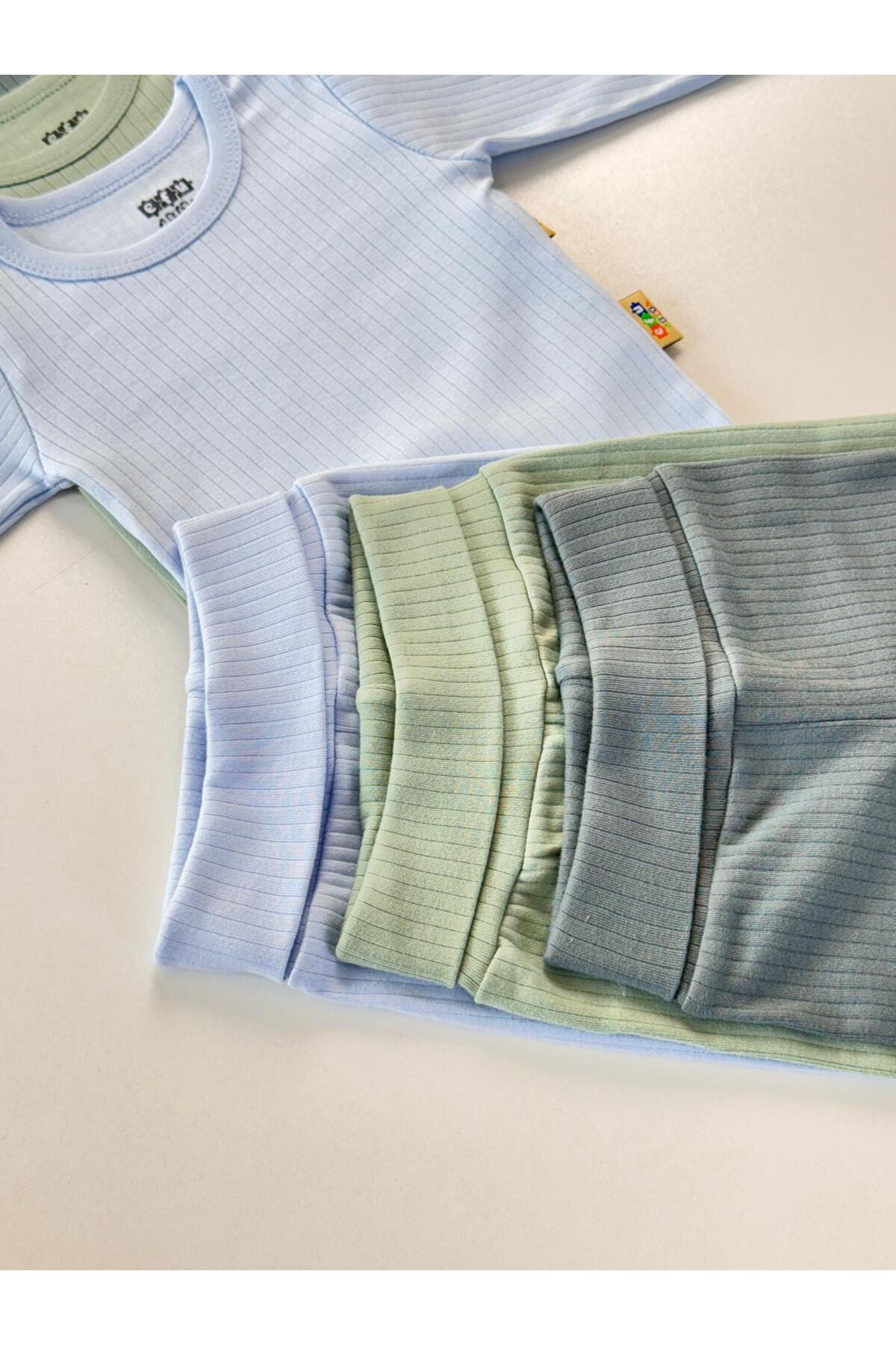 EFU BABY 3'lü Unisex Pamuklu Raporlu Bebek Basic Body Zıbınlı Pantolon Takım fotoğrafı 6 (önizleme)