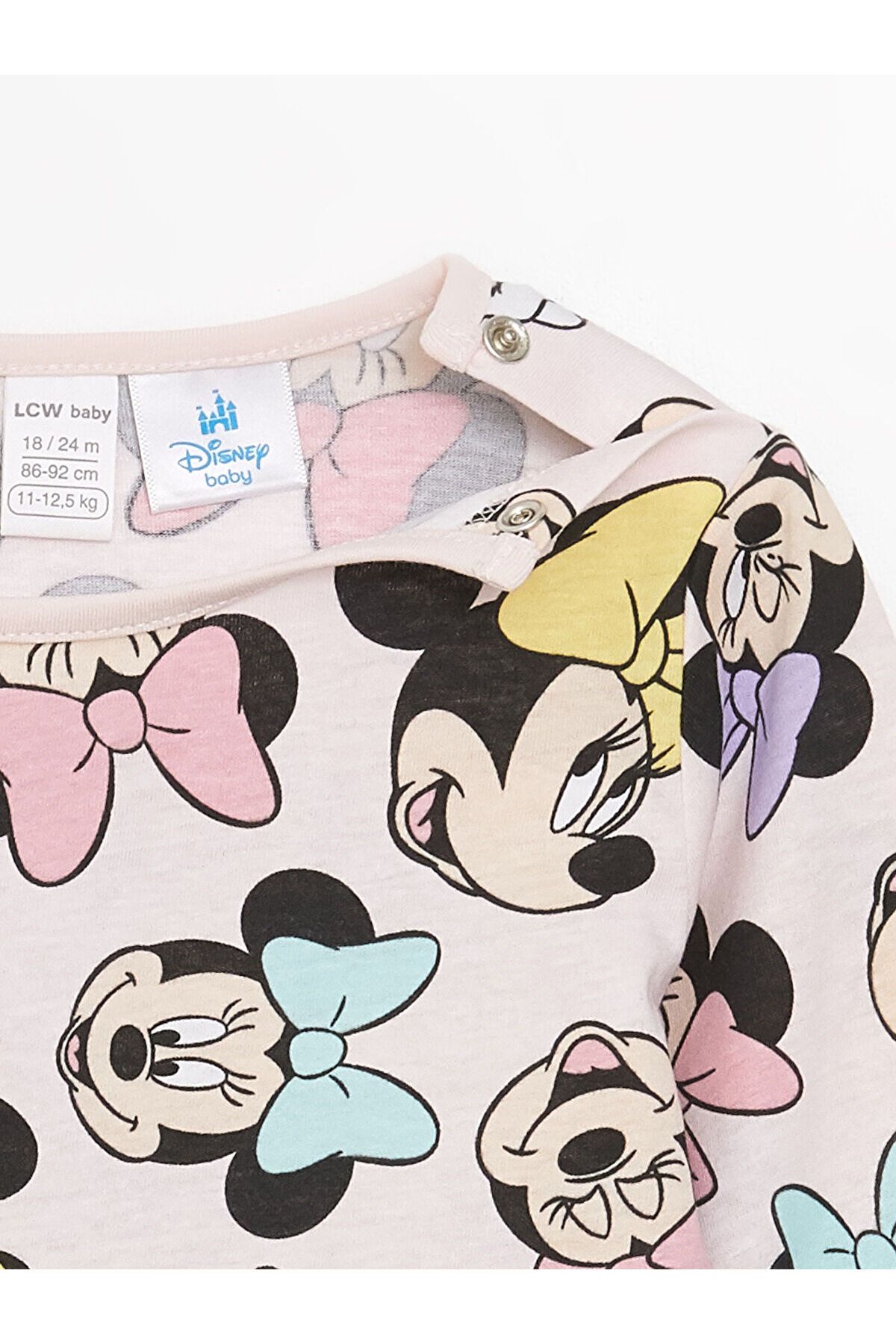 LC Waikiki-Lcw Crew Neck Long Sleeve Minnie Mouse Printed Baby Girl Pajamas Set 3