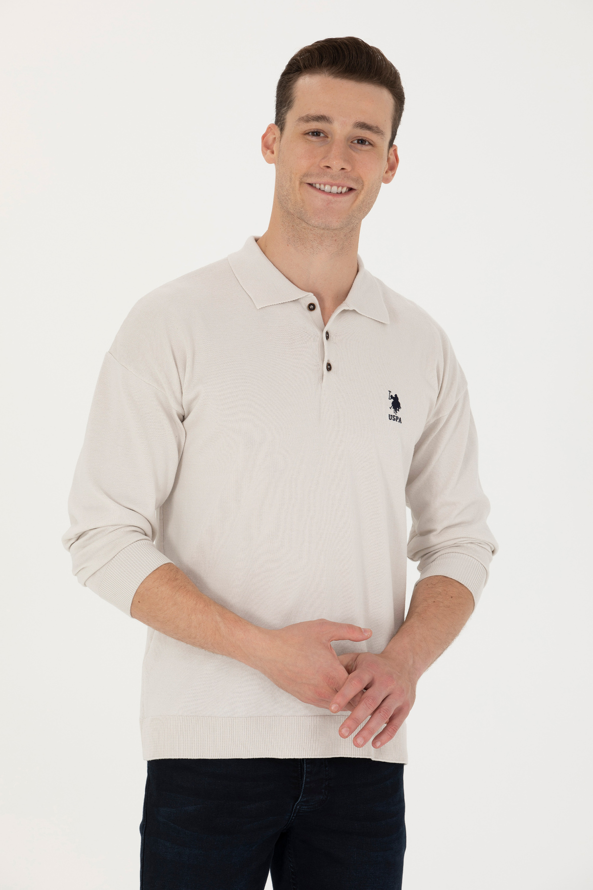 یو اس پولو ژاکت مردانه طرح Stone Basic کد 50275845-VR049