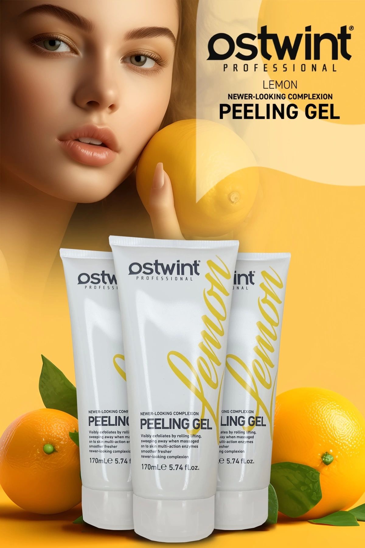 Ostwint-Lemon Color Professional Skin Care Peeling Gel - 170 Ml, Purifying, Revitalizing and Smoothing 5