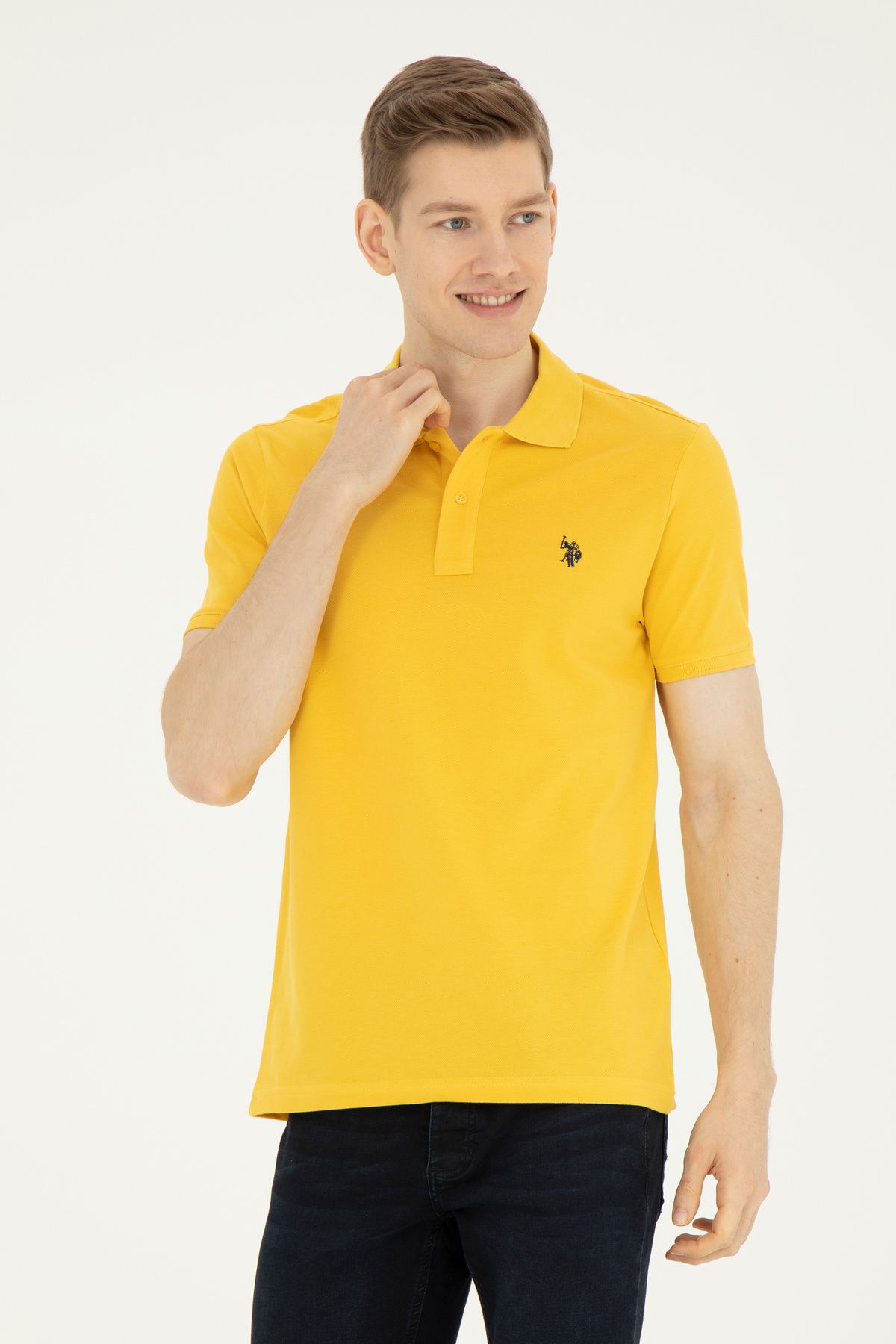 U.S. Polo Assn.-Pánske tričko Saffron Basic 50279573 -Vr043 1