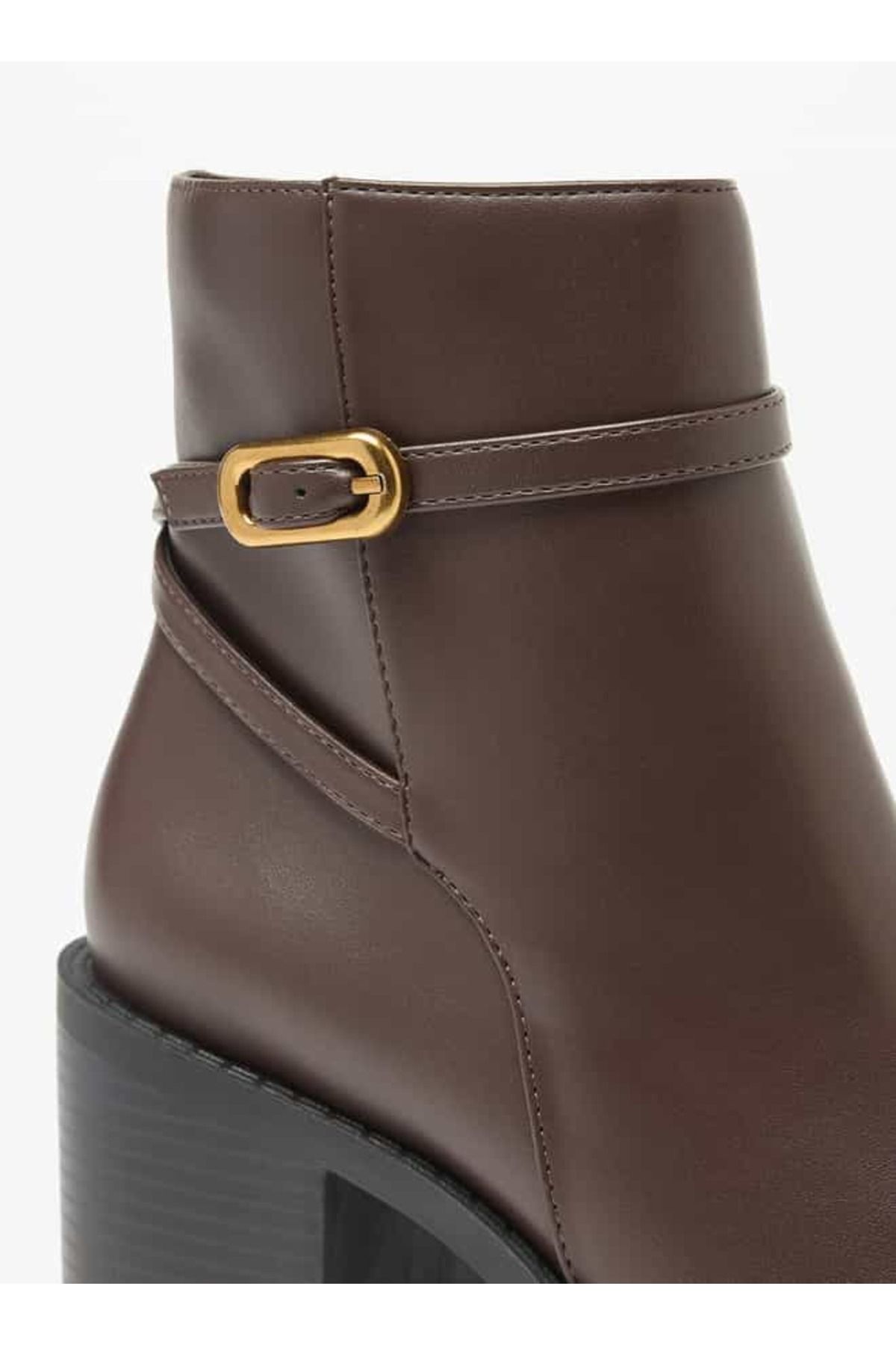 Flora Bella by Shoexpress-Flora Bella Solid Ankle Boots with Block Heels and Zip Closure 5