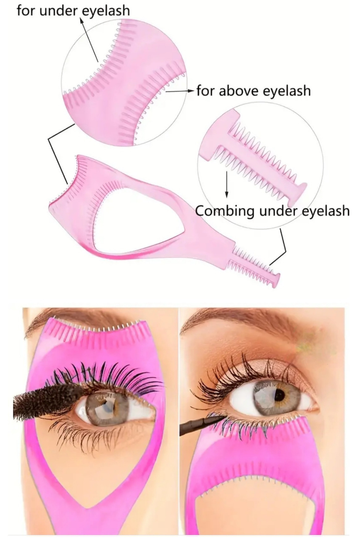 2 Adet 3 In 1 Pratik Rimel & Eyeliner Bulaşma Önleyici Maskara Çekme Aparatı — رنگارنگ 5166399555 — تصویر 5 از 8