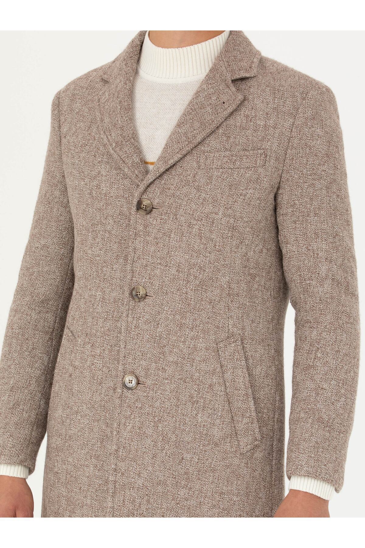 Cacharel Açık Kahverengi Slim Fit Palto 50259331-VR002 görsel 6