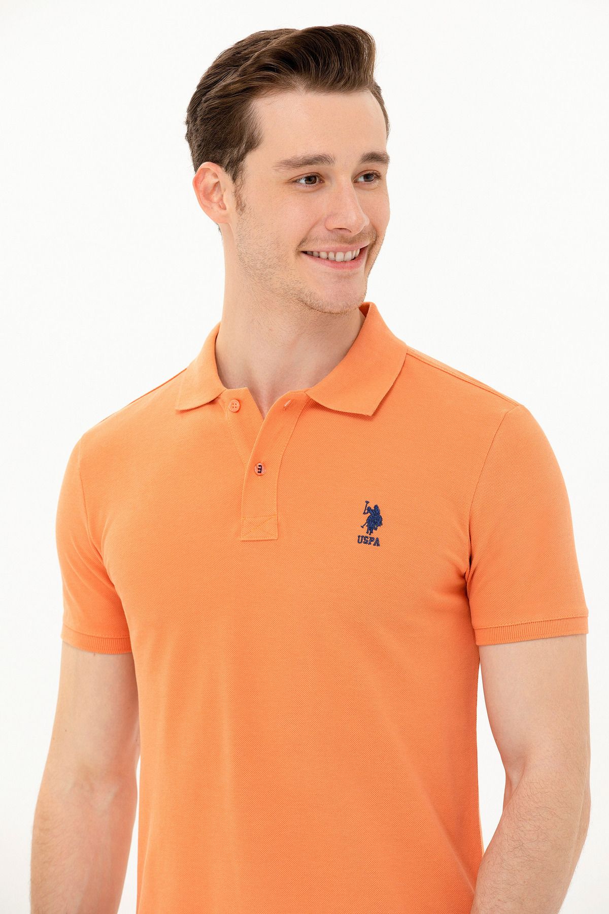 تی شرت یقه پولو قرمز مردانه کاشی YAKA U.S. Polo Assn.