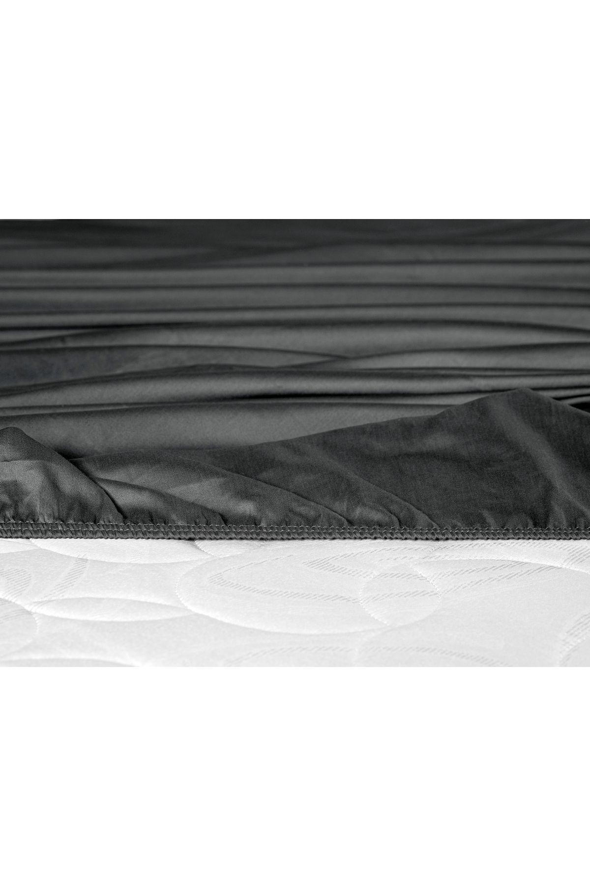 Madame Coco-Ciel King Size Elastic Satin Bed Sheet - Dark Gray 2