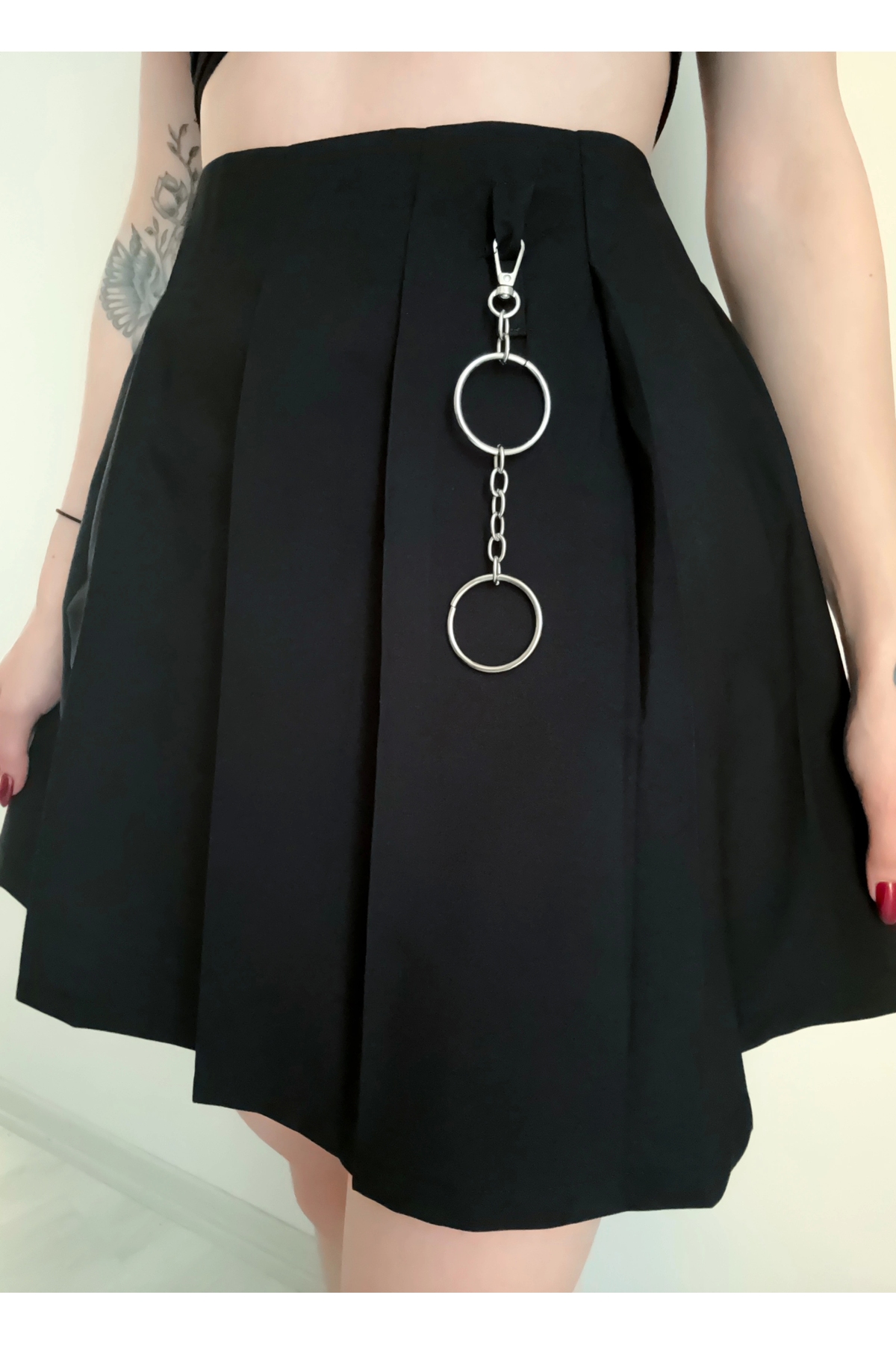 DarkellaStore Gotik Punk Y2K Halkalı Metal Etek Pantolon Aksesuarı
