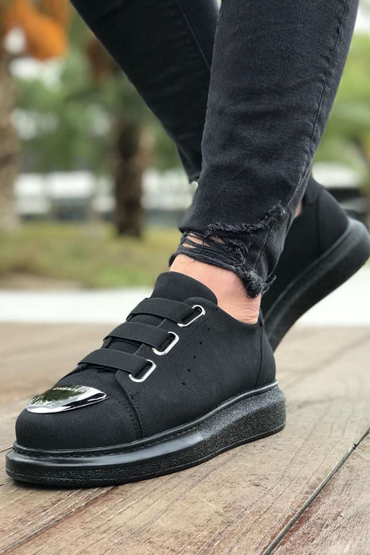 MuseStore CH251 SST Mirror Suede Erkek Ayakkabı SIYAH