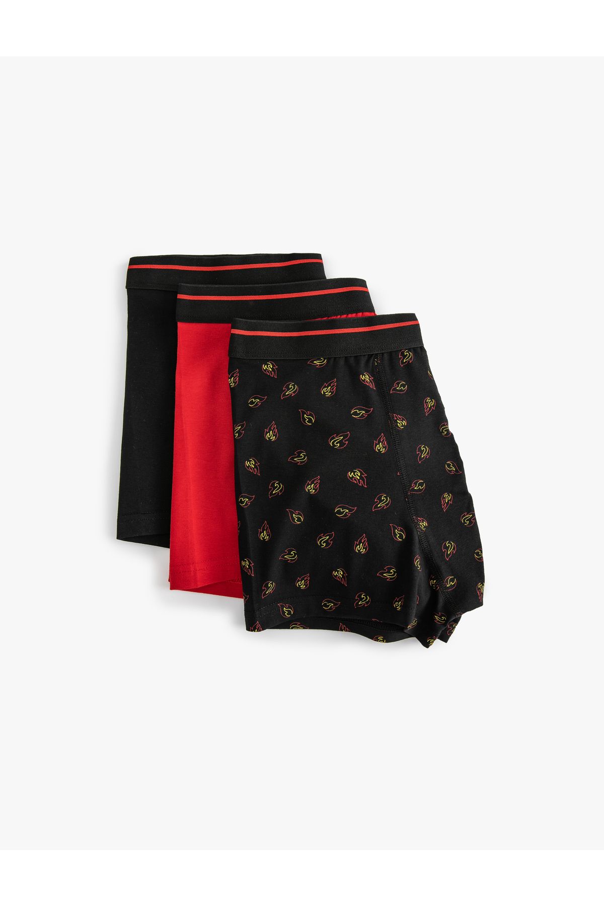Koton-Minimal Patterned - Rubber Waist 3-Piece Boxer Set, Multicolored 5