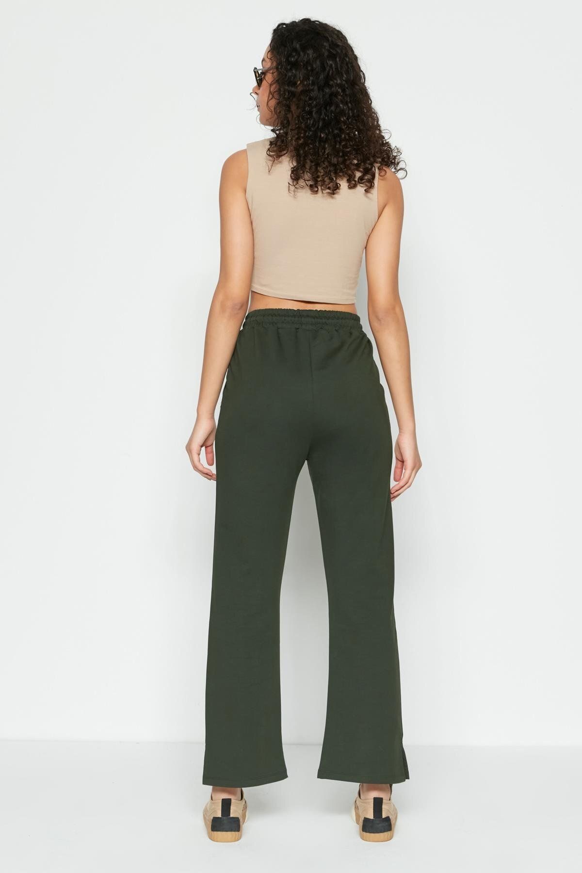 C&City-Jogginghose mit Schlitz und ausgestelltem Bein, 741 Khaki 4