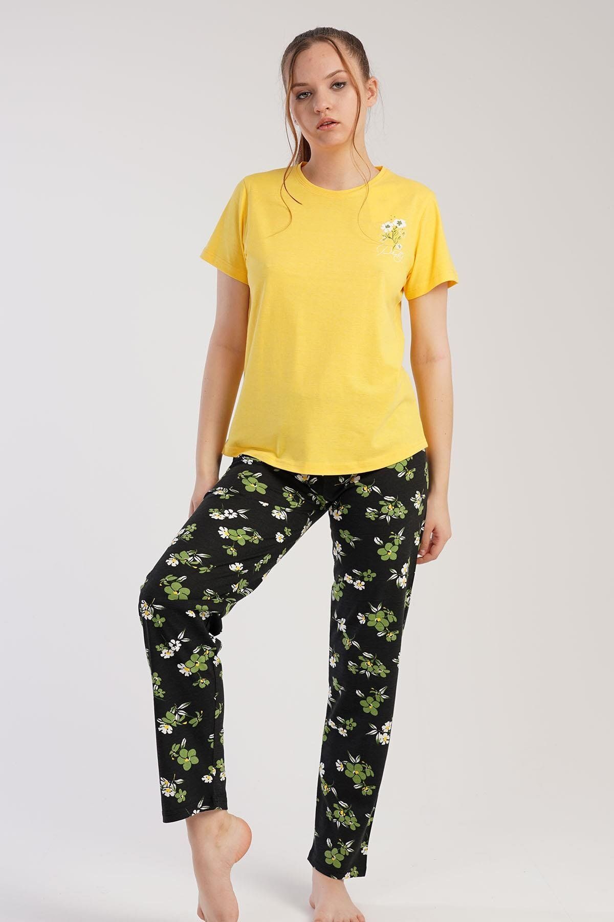 C&City-Short Sleeve Pajama Set Yellow-441002 2