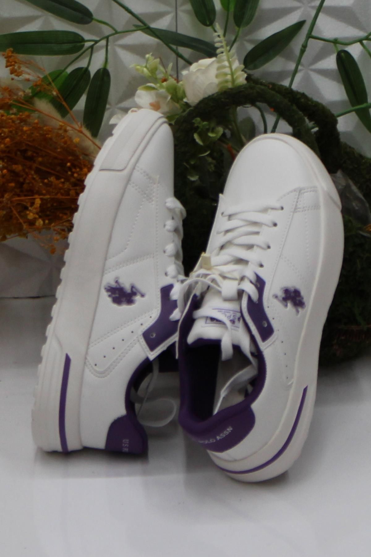 U.S. Polo Assn.-Nás Polo Assn. Mango Wmn – Off-White Purple Sneaker Shoes 5