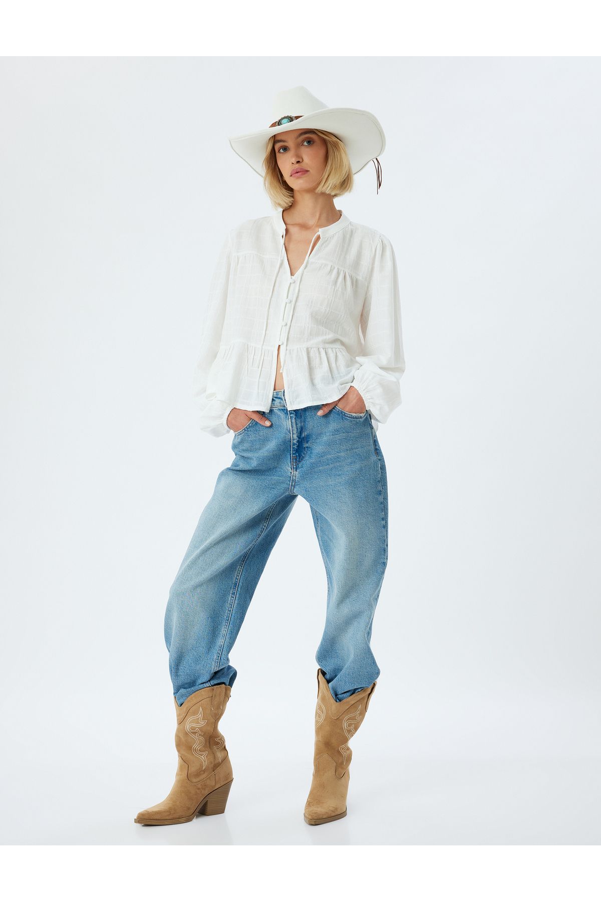 Düz Uzun Paça Normal Bel Kot Pantolon - Longer Straight Fit Jean