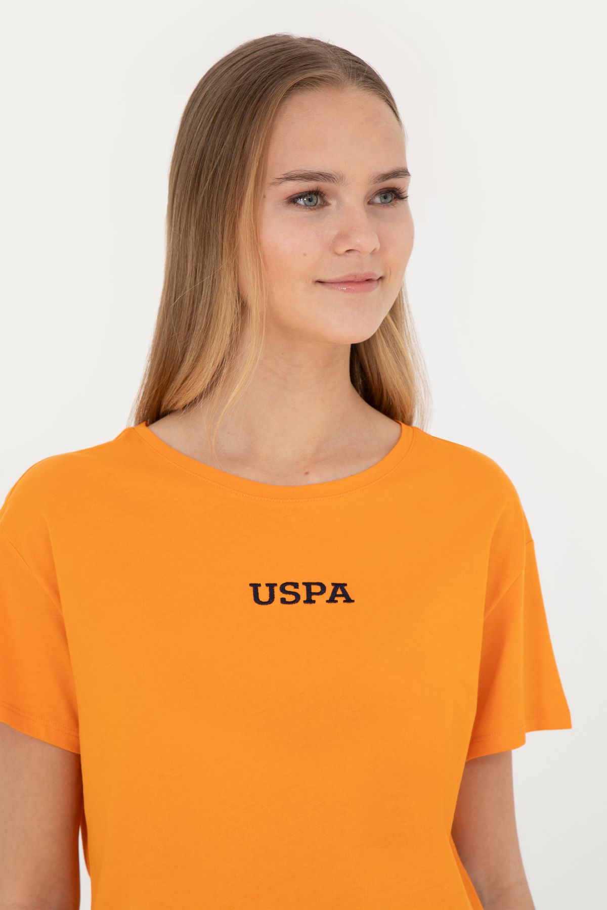 U.S. Polo Assn.-Tricou portocaliu pentru damă 50285886 -VR051 2