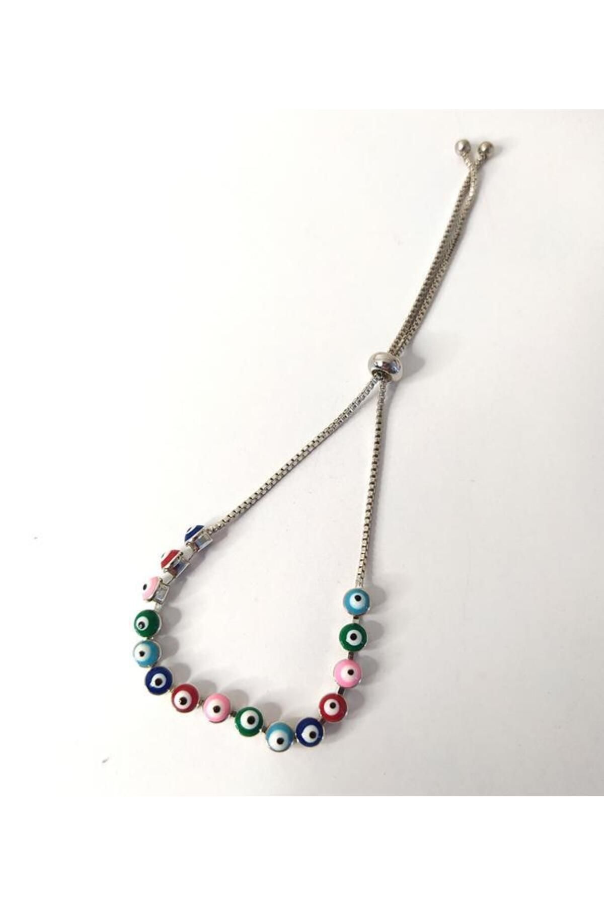 Hd Marketim-Brățară Evil Eye, colorată, cu margele, ridicare reglabilă Brățară împotriva ochilor rele 13486 2