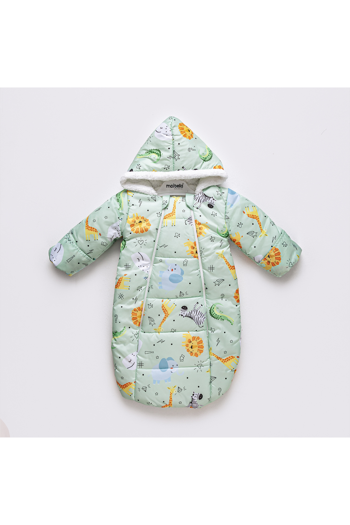 MAİBELLA Orman Hayvanlı Figürlü Fermuarlı İçi Pelüş Kışlık Erkek Kız Bebek Kundak Astronot Tulum Kozmonot fotoğrafı 2 (önizleme)