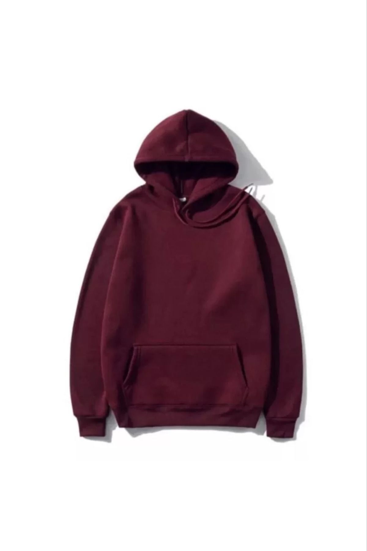 SA Alişveriş Dünyam 3 İplik Pamuklu Unisex Kapşonlu Sweetshirt - Bordo