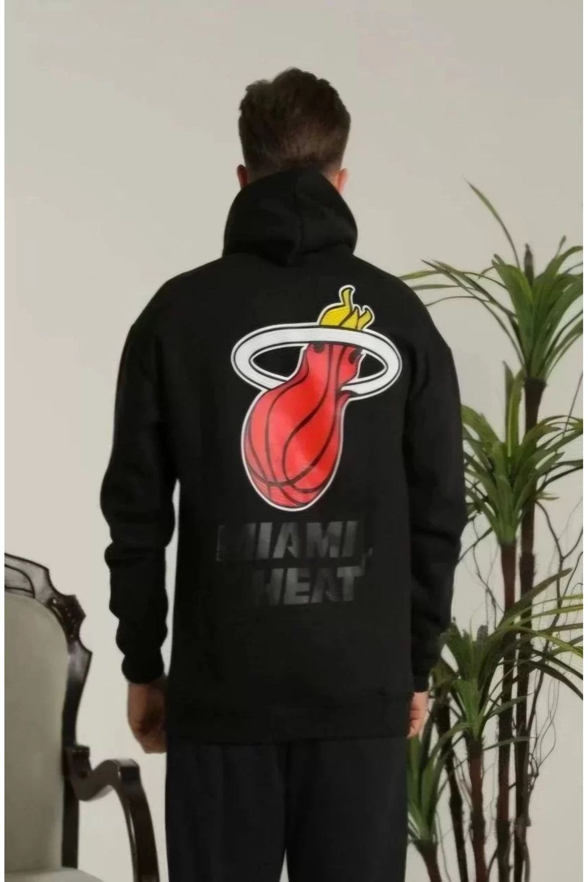 SA Alişveriş Dünyam Unisex Kapşonlu Baskılı Sweetshirt - Siyah
