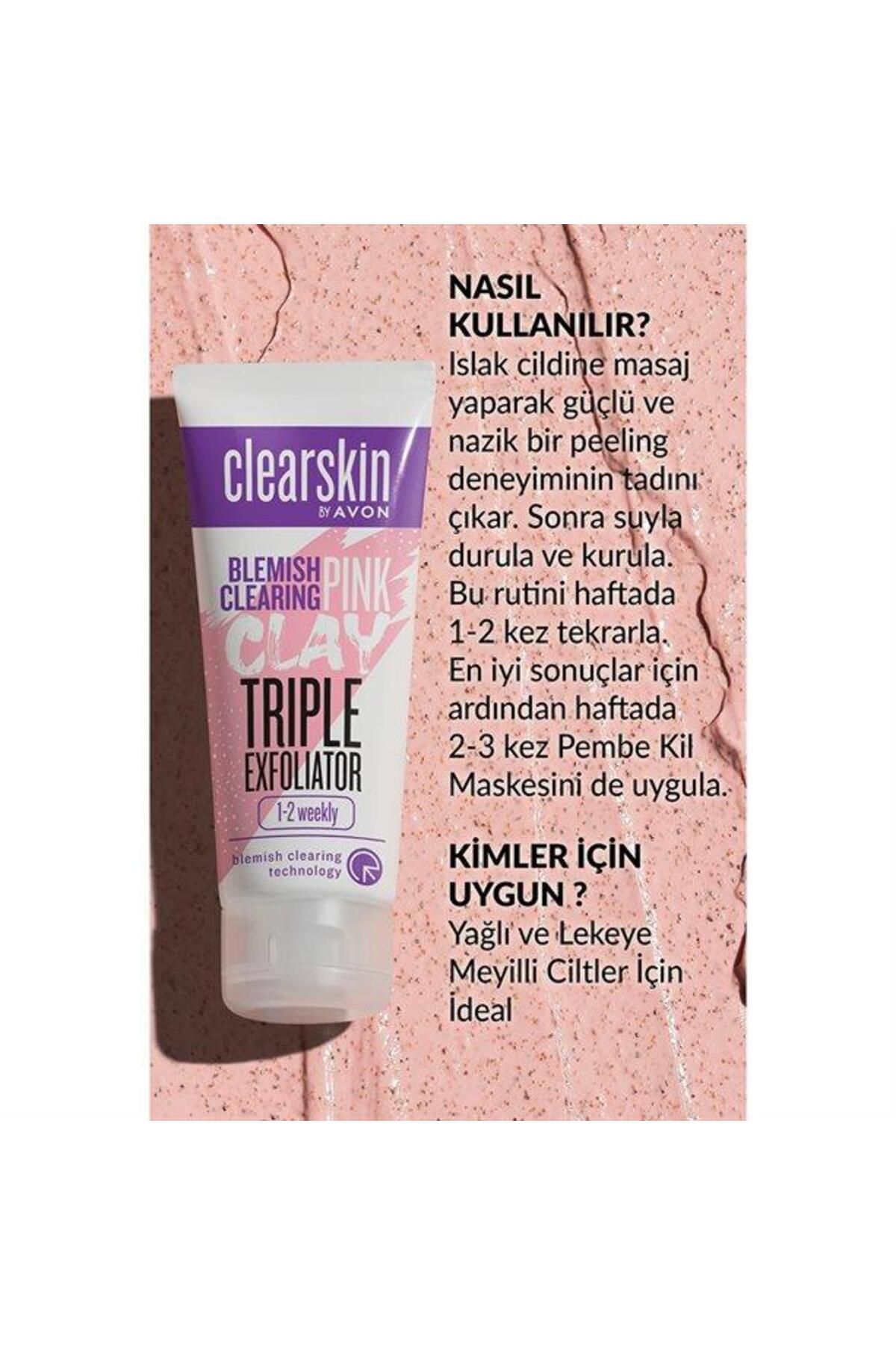 AVON-Clearskin Anti-Blemish 3 in 1 Pink Clay Scrub 75 ml 2