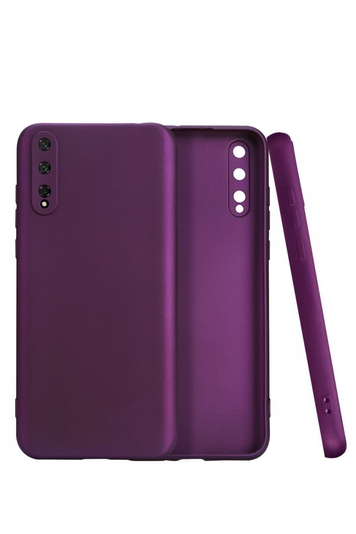 cepmoda HUAWEİ P SMART S Uyumlu İnce Esnek Soft Rubber Telefon Kılıfı - MÜRDÜM