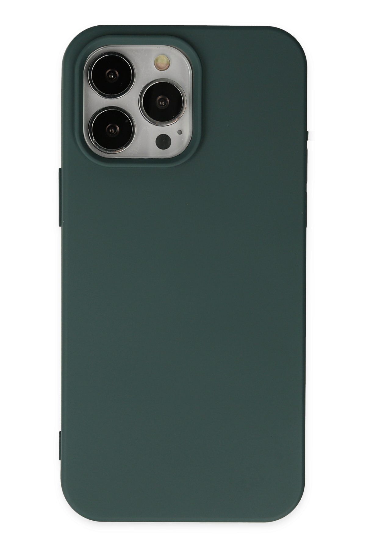 cepmoda iPhone 15 PRO Uyumlu İnce Esnek Soft Rubber Telefon Kılıfı - KOYU YEŞİL