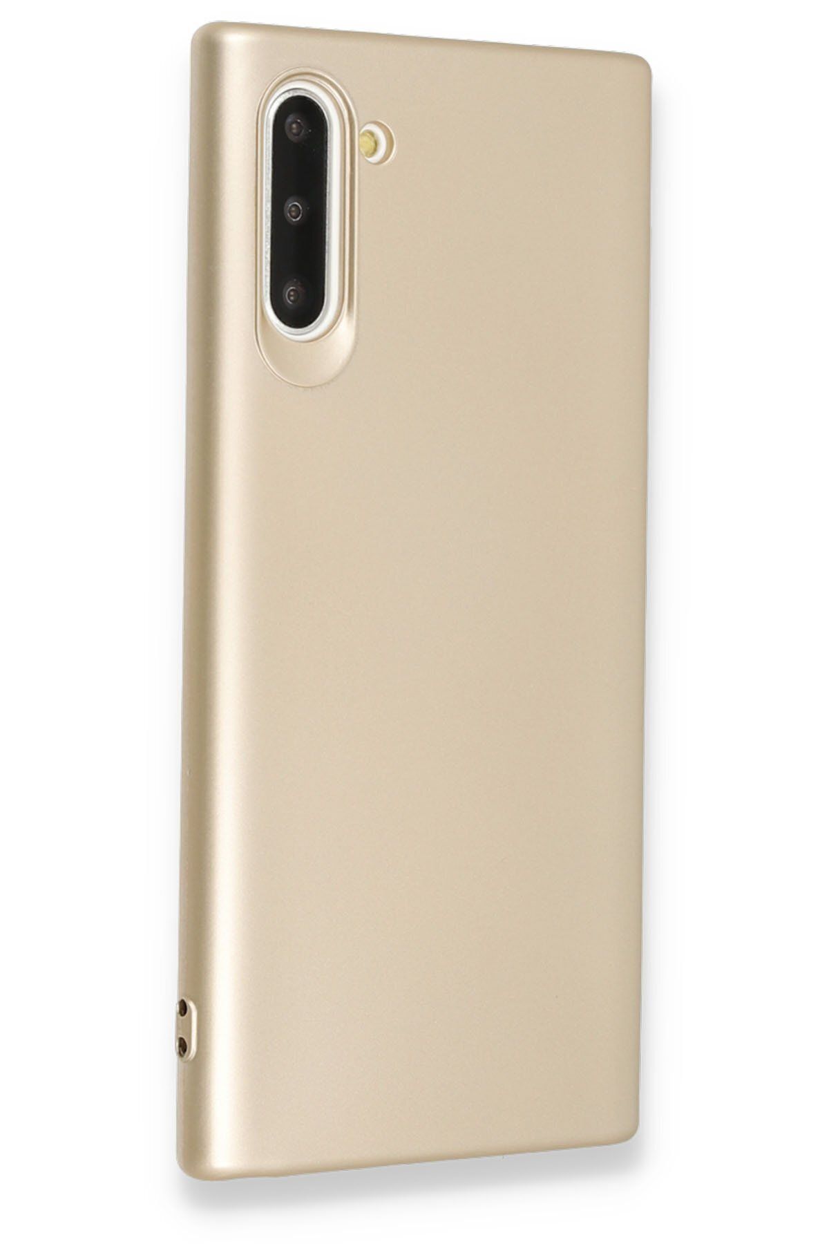 cepmoda Samsung Galaxy Note 10 Uyumlu İnce Esnek Soft Rubber Telefon Kılıfı - GOLD