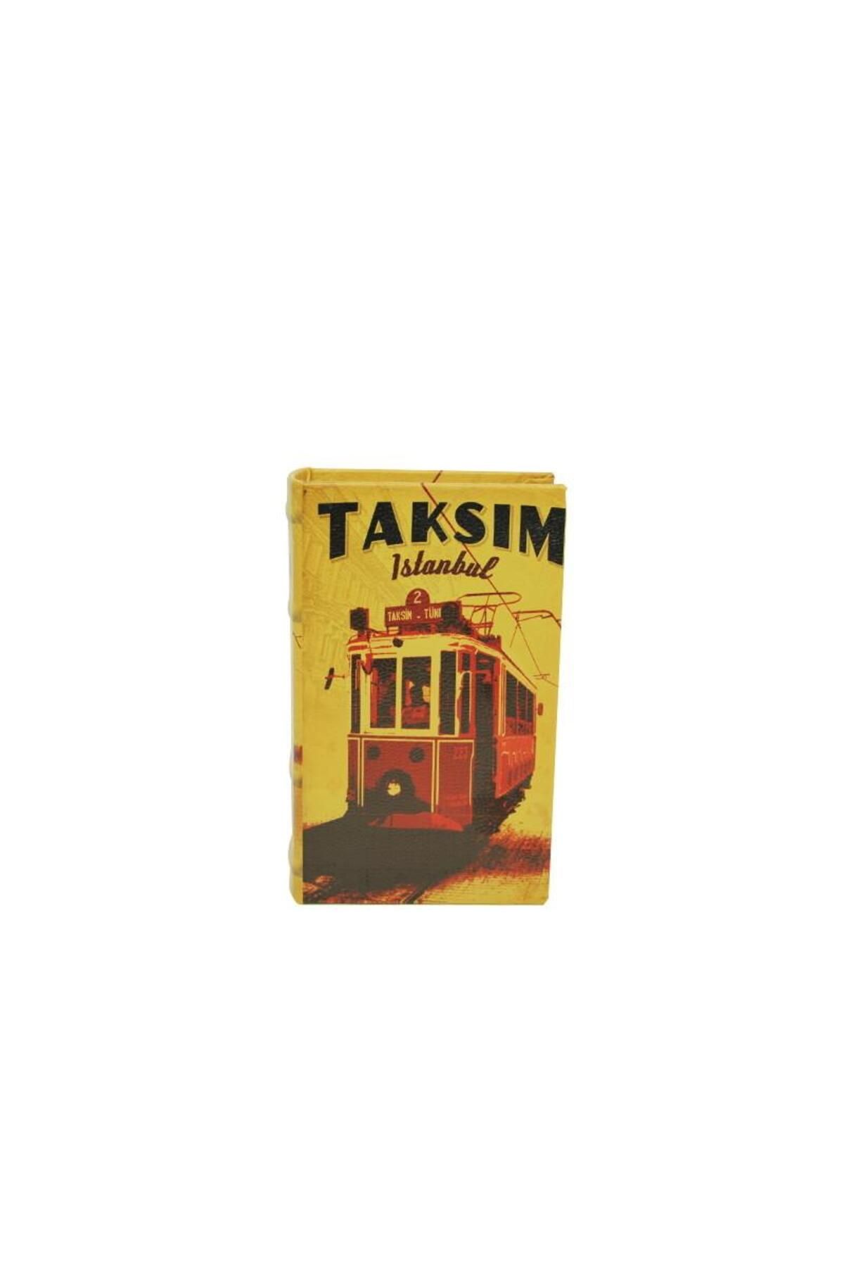 LiderGlobal Kutu Kitap Taksim Ahşap Suni Deri Kaplı Dekoratif Hediyelik
